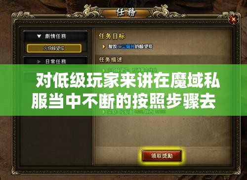 在做低级任务期间一般要参考指定的攻略